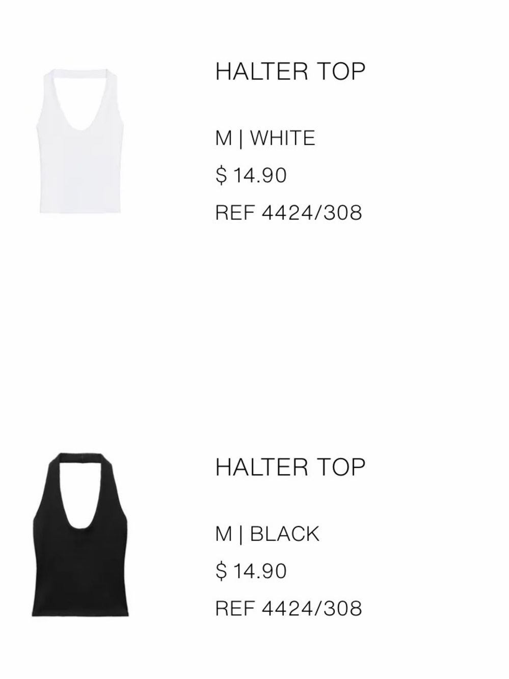 Zara Ribbed Halter Tops - Picture 3 of 3